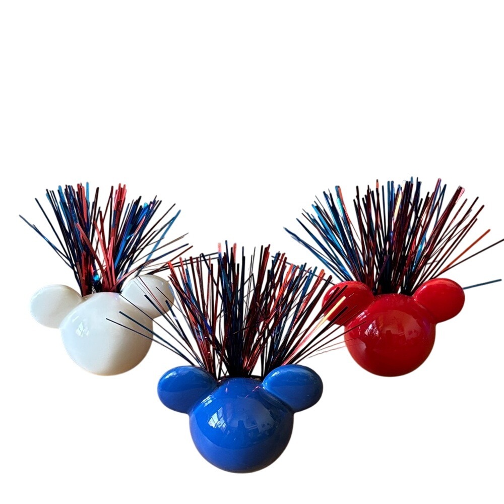 Disney Mickey Mouse Americana Decorative Faux Botanicals Red, White & Blue NIB